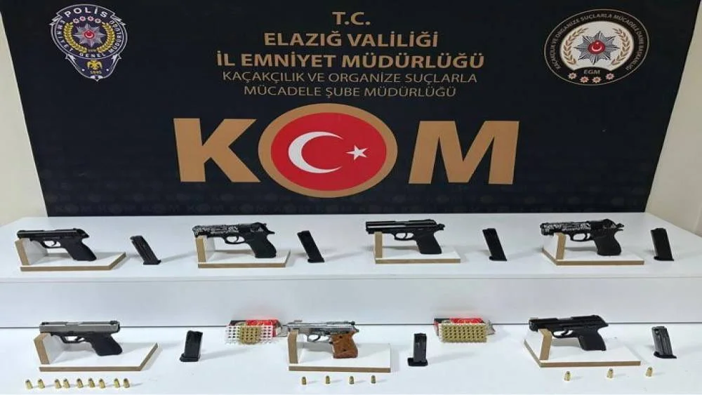 Elazığ’da Yasadışı Silah Ticareti Operasyonu: 7 Ruhsatsız Tabanca Ele Geçirildi, Şüpheli Tutuklandı